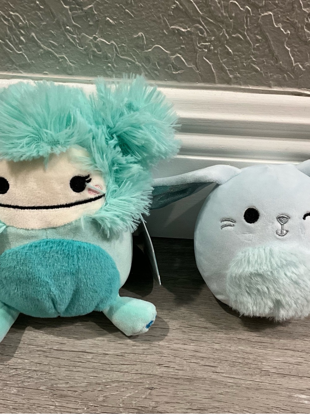 Lot 2 Original Squishmallows 6" Joelle the Bigfoot NWT And Bastian Bunny 5”